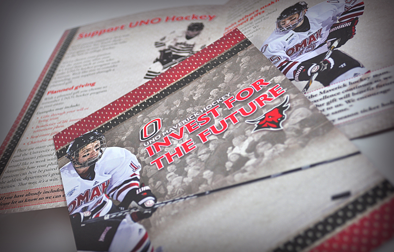 UNO Hockey scholarship solicitation brochure design